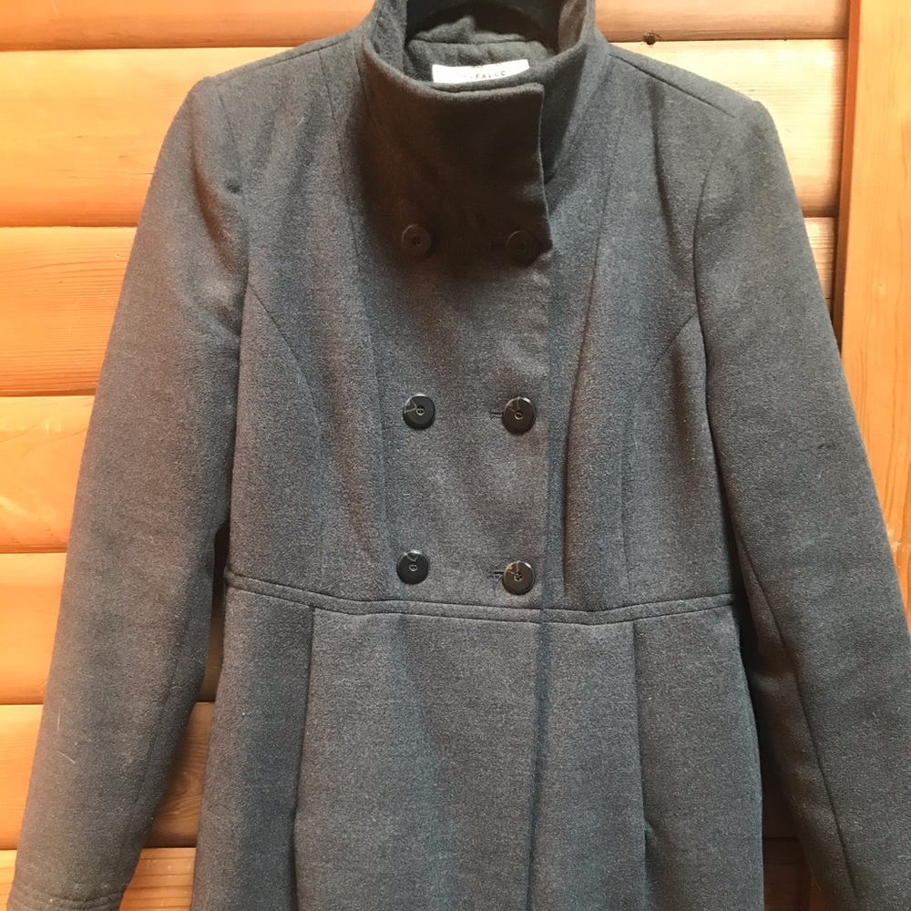 Zara Trafaluc Grey Wool Coat